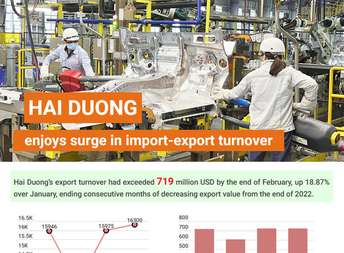 [Infographic] Hai Duong enjoys surge in import-export turnover
